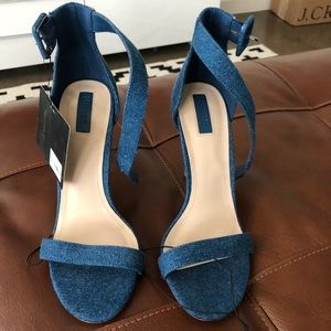 Denim sandal ankle strap